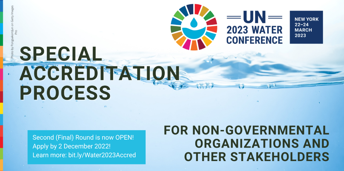 Your participation in the UN 2023 Water Conference – apply by 2 December