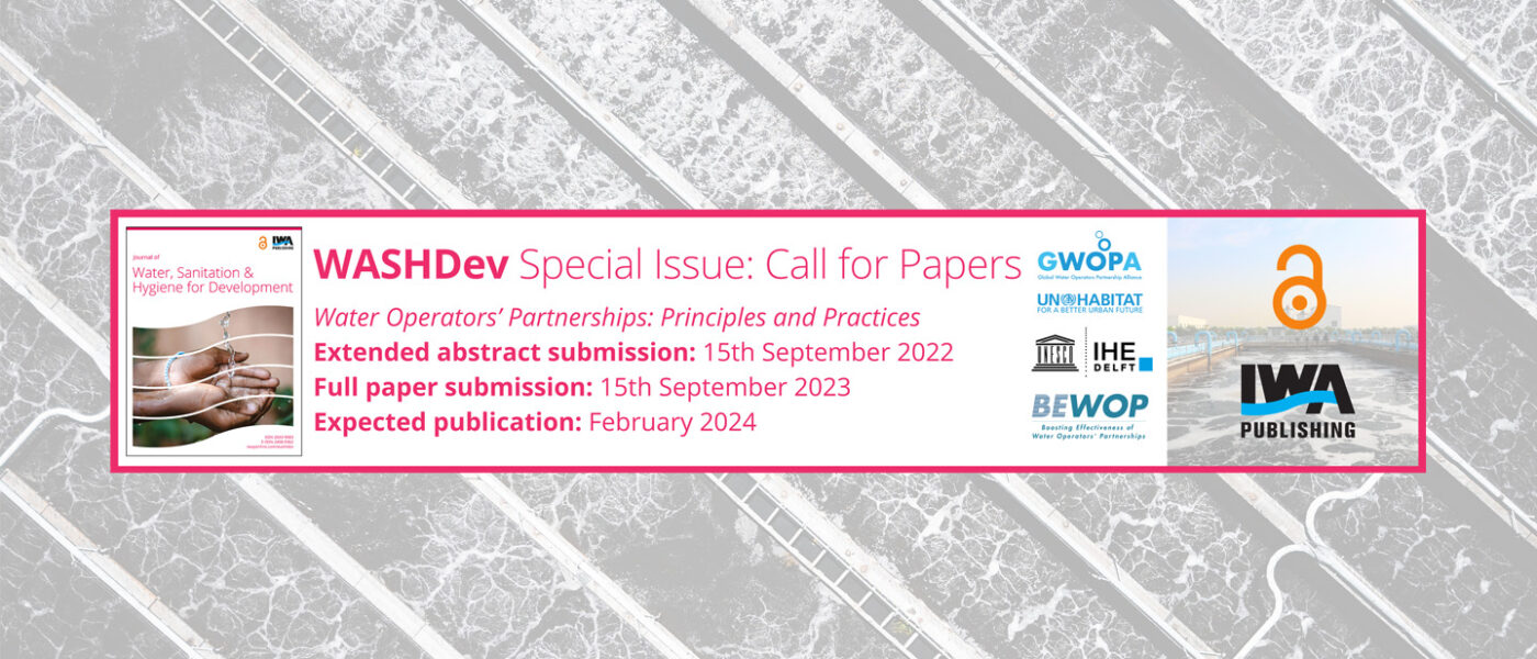 Special Issue on Water Operators’ Partnerships – Call for papers is now open!